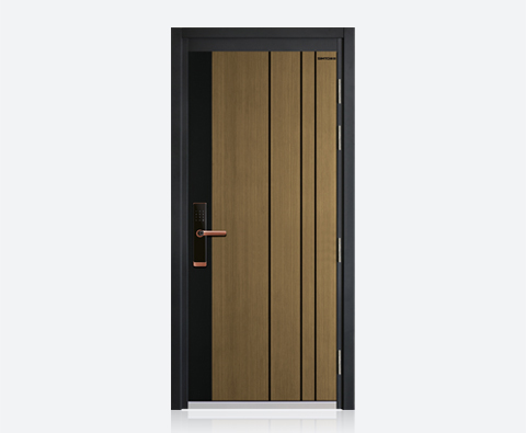 Porte blindé en bois massif robuste pour porte d'entrée