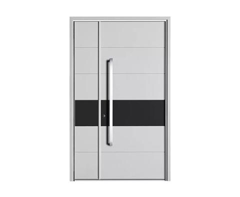 Hôtel en alliage en aluminium noir conception de porte principale